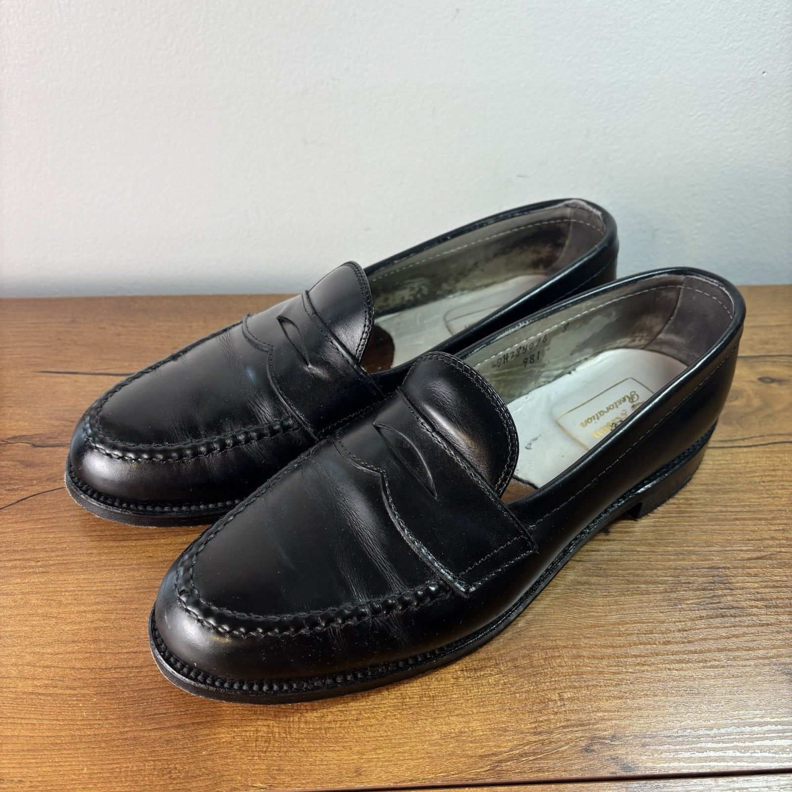 Alden Men's 981 Leisure Handsewn Loafer Us Size 8.5 Black Loafers Made In Usa